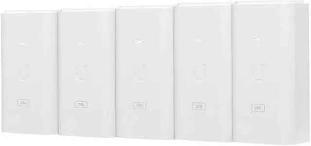 Main image of UBIQUITI Networks POE-24-12W-5P Gigabit Ethernet PoE Adapter and Injector - PoE Adapter/Injector (Gigabit Ethernet, 10,100,1000 Mbit/s, 90-260 V, 47-63 Hz, 0.5 A, 0-40degC)