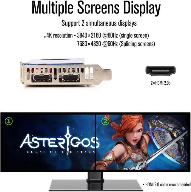 Alt view image 2 of 5 - SRhonyra GTX 1060 6GB Low Profile Graphics Card GDDR5 PCIe 3.0 X16 192 Bits SFF GPU HDMI Dual Monitors Video Card