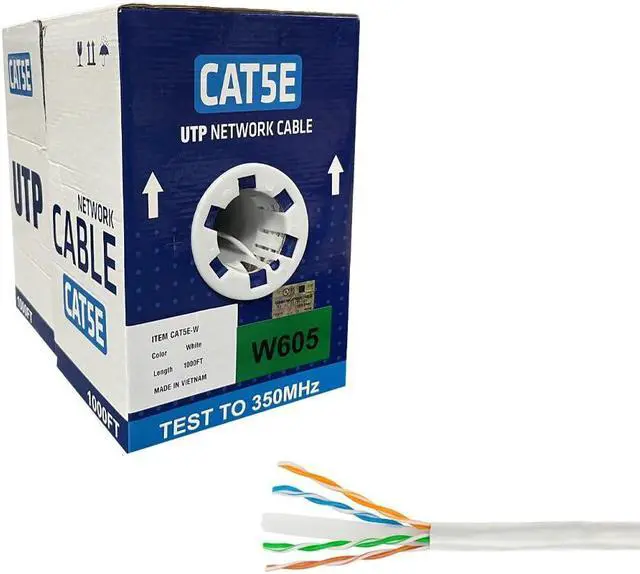 Alt view image 3 of 5 - ENS Cat5e Ethernet Cable 1000ft, 24 AWG, CMR, Insulated Solid Bare Copper Wire, FastReel Pull Box, 350MHZ Gigabit Speed UTP Bulk Cable, UL Listed,CCTV Security Surveillance System NVR,DVR,Camera White