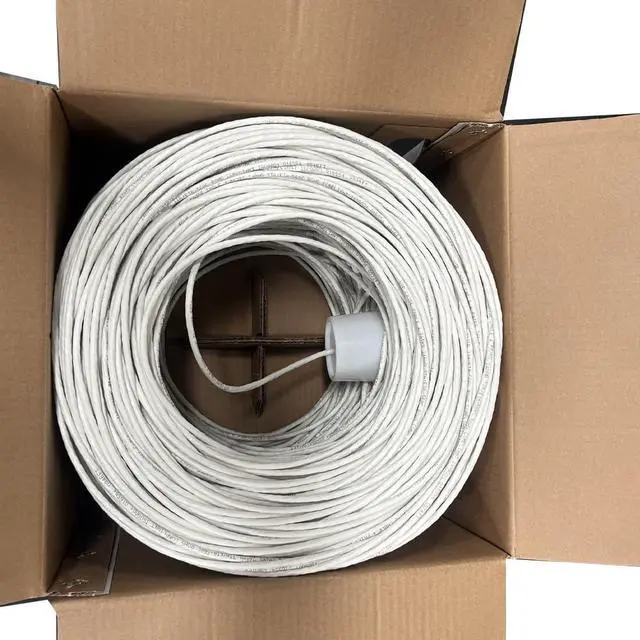 Alt view image 2 of 5 - ENS Cat5e Ethernet Cable 1000ft, 24 AWG, CMR, Insulated Solid Bare Copper Wire, FastReel Pull Box, 350MHZ Gigabit Speed UTP Bulk Cable, UL Listed,CCTV Security Surveillance System NVR,DVR,Camera White