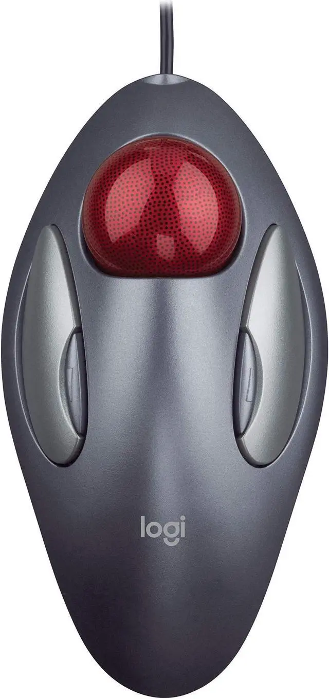 Main image of Logitech Trackman Marble Trackball - Wired USB Ergonomic Mouse for Computers, with 4 Programmable Buttons, Dark Gray