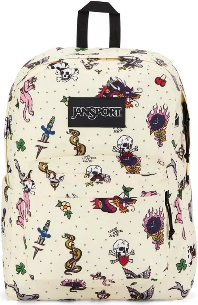 Main image of JanSport SuperBreak Plus Backpack with Padded 15-inch Laptop Sleeve and Integrated Bottle Pocket - Spacious and Durable Daypack for Work and Travel - Traditional Tats