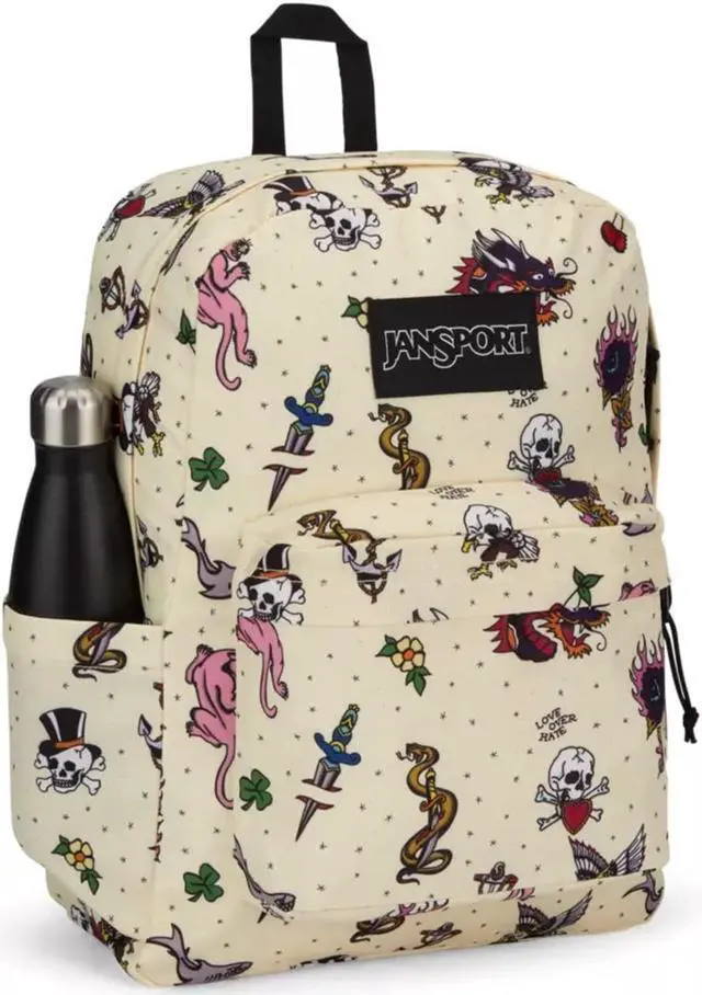 Alt view image 3 of 5 - JanSport SuperBreak Plus Backpack with Padded 15-inch Laptop Sleeve and Integrated Bottle Pocket - Spacious and Durable Daypack for Work and Travel - Traditional Tats