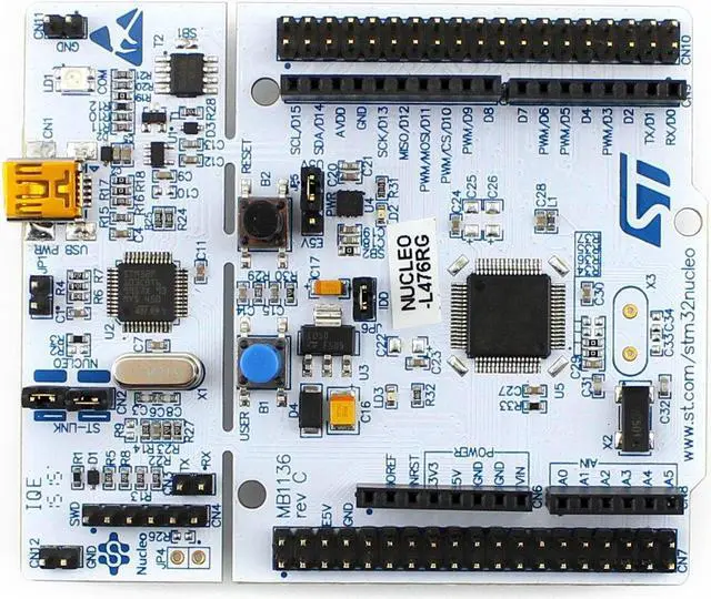 Alt view image 2 of 5 - Waveshare NUCLEO-L476RG STM32 Nucleo-64 Development Board with STM32L476RGT6 MCU integrates The ST-LINK/V2-1 debugger and Programmer