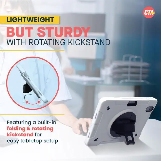 Alt view image 4 of 5 - CTA Digital Hard Protective Case for iPad 10th Generation 10.9 inch - Premium Hard Kickstand Case with S-Pen Slot