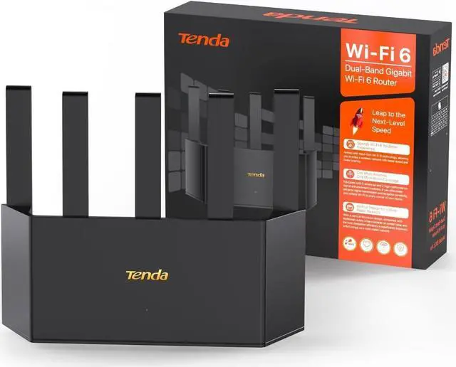 Main image of Tenda AX1500 WiFi 6 Router - Dual Band Gigabit Wireless Internet, 4XGE Ports, VPN, Easy Setup, Parental Controls, Access Point Mode, IPv6, WPA3(RX2L Pro)
