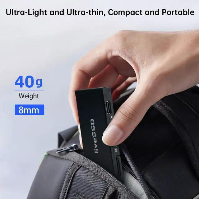 Alt view image 4 of 5 - RENICE 1TB Portable SSD,Up to 2000MB/s,USB 3.2Gen2 External Solid State Drives,Ultra-Low Power-Compatible with MacBookWindowsAndroid iPad