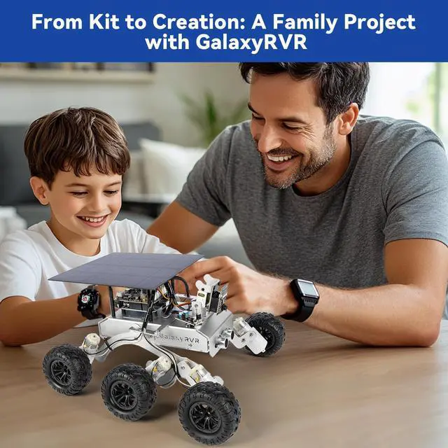Alt view image 4 of 5 - SunFounder GalaxyRVR Mars Rover Kit, Smart Video Robot Car Kit Compatible with Arduino Uno R3 with ESP32 CAM for Real-Time FPV Visuals, R3 Board & Rechargeable Batteries Included