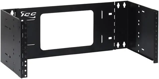 Main image of ICC EZ Fold Wall Mount Bracket with Patented 6" Depth Foldable Arms, 4 RMS Network Wall Bracket with Steel Construction, 40 lbs Capacity, Hinged for Easy Access, Single-Pack, Black