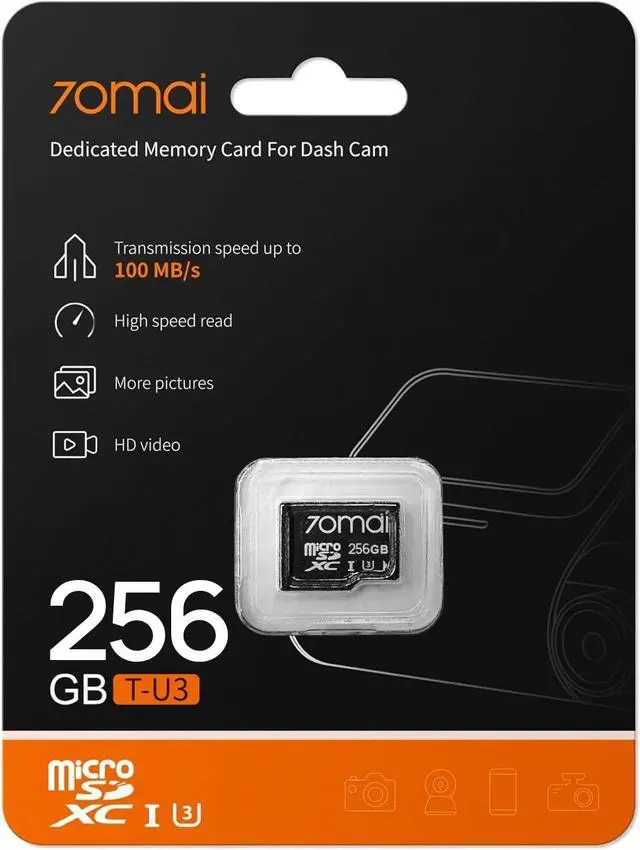 Alt view image 5 of 5 - 70mai Micro SD Card 256GB Memory Card, Up to 100MB/s, Suitable for 70mai Dash Cam A500S, A510, A800s, A810, Android Smartphones, Tablets, Games, Drones