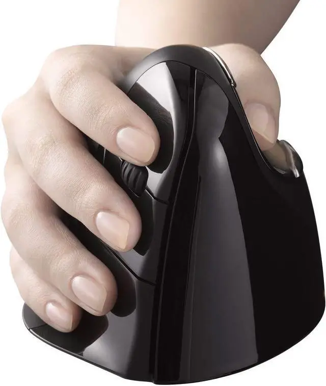 Alt view image 2 of 5 - Evoluent Mouse VM4RM - VerticalMouse 4 Right Mac, Ergonomic Design, Evoluent Vertical Mouse with Wireless Connection for MacBook Operating System, Plus Jestik Microfiber Cloth (Regular Size)