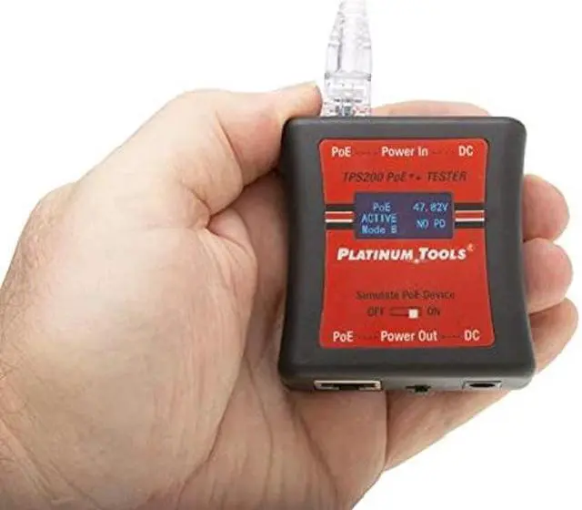 Alt view image 4 of 4 - Platinum Tools PoE++ Tester TPS200C Easy-to-use, Pocket-Sized Tester for All Varieties of PoE - up to 56 Volts and 280 watts of Power