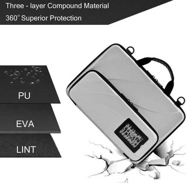 Alt view image 4 of 5 - BUG 17.3 Inch Laptop Case Hard Shell, Protective Laptop Carrying Case with Stand for Heat Dissipation