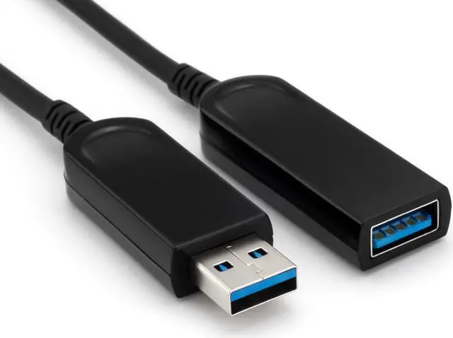 Alt view image 2 of 4 - Sewell USB 3.1 Gen 1 100 ft. Fiber Extension Cable for USB Cameras and Other 3.0 Devices. Up to 5Gbps Data Transfer Rate. Compatible with Windows, Mac OS, and Linux. Plug and Play.