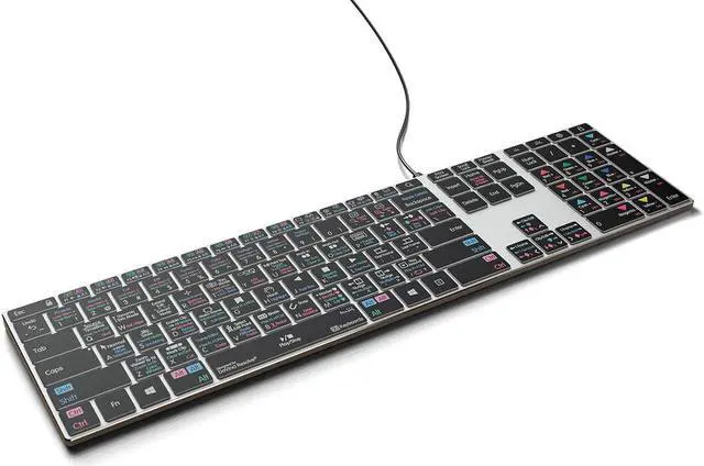 Main image of Davinci Resolve Backlit Pro Aluminum Keyboard - Windows - US  Pre-Programmed Shortcuts, Durable Aluminum Build, Plug-and-Play USB-A Connectivity