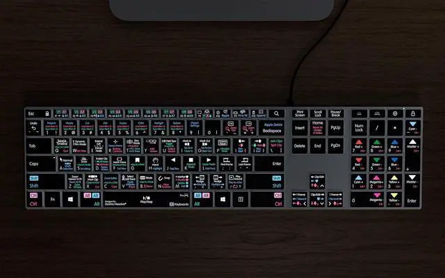 Alt view image 3 of 5 - Davinci Resolve Backlit Pro Aluminum Keyboard - Windows - US  Pre-Programmed Shortcuts, Durable Aluminum Build, Plug-and-Play USB-A Connectivity