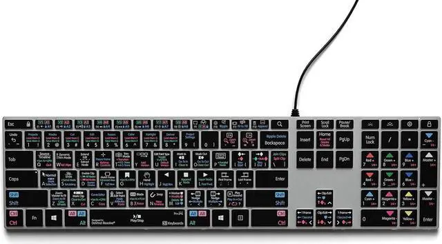Alt view image 4 of 5 - Davinci Resolve Backlit Pro Aluminum Keyboard - Windows - US  Pre-Programmed Shortcuts, Durable Aluminum Build, Plug-and-Play USB-A Connectivity
