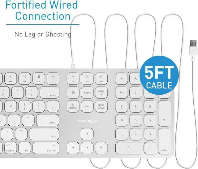 Alt view image 5 of 5 - Macally Mac Keyboard and an Aluminum Ergonomic Keyboard, Beauty in Simplicity