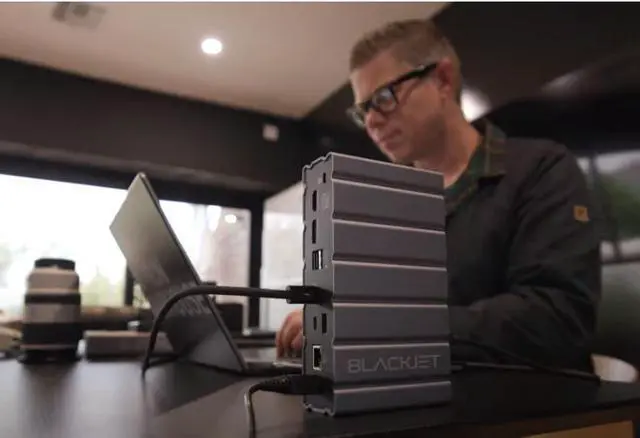 Alt view image 2 of 5 - Blackjet RX-4 Raiden Thunderbolt 4 Docking Station 17 Ports, USB-C, USB-A, RJ45, HDMI, DisplayPort, Audio, SD, microSD, USB4, Thunderbolt Share, Mac mini M4,MacBook Air, Space Gray, Apple, Gamer, Pro