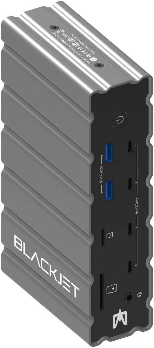 Alt view image 3 of 5 - Blackjet RX-4 Raiden Thunderbolt 4 Docking Station 17 Ports, USB-C, USB-A, RJ45, HDMI, DisplayPort, Audio, SD, microSD, USB4, Thunderbolt Share, Mac mini M4,MacBook Air, Space Gray, Apple, Gamer, Pro