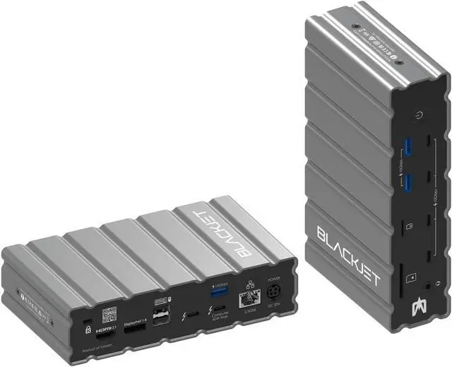 Main image of Blackjet RX-4 Raiden Thunderbolt 4 Docking Station 17 Ports, USB-C, USB-A, RJ45, HDMI, DisplayPort, Audio, SD, microSD, USB4, Thunderbolt Share, Mac mini M4,MacBook Air, Space Gray, Apple, Gamer, Pro