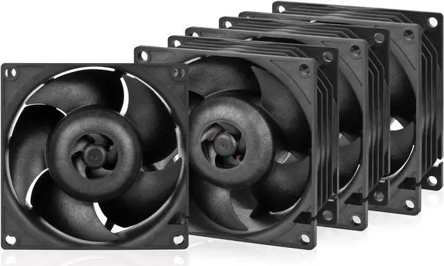 Main image of ARCTIC S8038-10K (4 Pieces) - Fan, 80x80x38 mm, 500-10000 RPM, PWM Regulated, 4-pin Connector, 12 V DC, Black