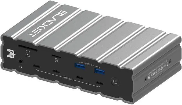 Alt view image 5 of 5 - Blackjet RX-4 Raiden Thunderbolt 4 Docking Station 17 Ports, USB-C, USB-A, RJ45, HDMI, DisplayPort, Audio, SD, microSD, USB4, Thunderbolt Share, Mac mini M4,MacBook Air, Space Gray, Apple, Gamer, Pro