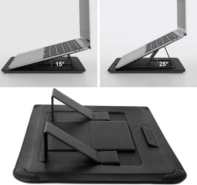 Alt view image 3 of 5 - Nillkin Laptop Sleeve for MacBook Air M4(2025)/Pro 13/MacBook Air 13 inch, MacBook Air Sleeve with Laptop Stand and Mouse Pad, Case Bag for 13-14 inch MacBook, ASUS, Dell, HP, Black