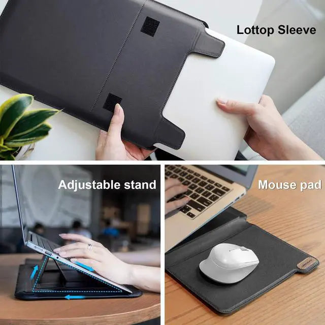 Alt view image 4 of 5 - Nillkin Laptop Sleeve for MacBook Air M4(2025)/Pro 13/MacBook Air 13 inch, MacBook Air Sleeve with Laptop Stand and Mouse Pad, Case Bag for 13-14 inch MacBook, ASUS, Dell, HP, Black
