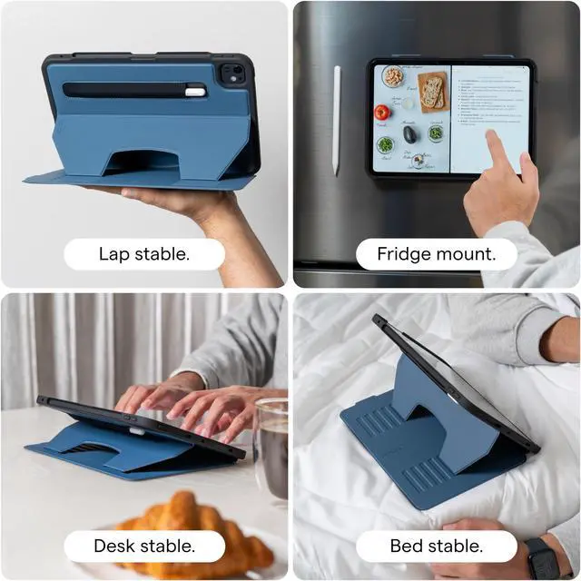 Alt view image 4 of 5 - Zugu Case for iPad Air 13 Inch M3 2025 & M2 2024 &/12.9 inch (3rd/4th Gen), Slim Protective Cover with Apple Pencil Charging & Storage, Auto Wake/Sleep, Multiple Viewing Angles (Scarlet Red)