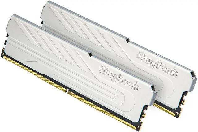 Main image of KingBank Computer Desktop Memory Ram DDR4 32GB(2x16GB) 3600MHZ CL18 1.35V XMP2.0 Overclocking with Heatsink for PC Gaming/Office/PS,Silver