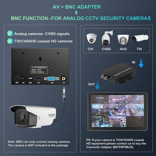 Alt view image 5 of 5 - Eyoyo 5 inch and 8 inch TFT LCD Screen Small Camera Video Monitor Bundles