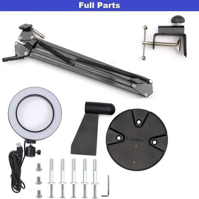 Alt view image 5 of 5 - Acetaken Desk & Wall Ring Light Kit - 6'' USB Ring Light with Mount Stand for YouTube, Task, Craft, Architect, Drafting, Repair