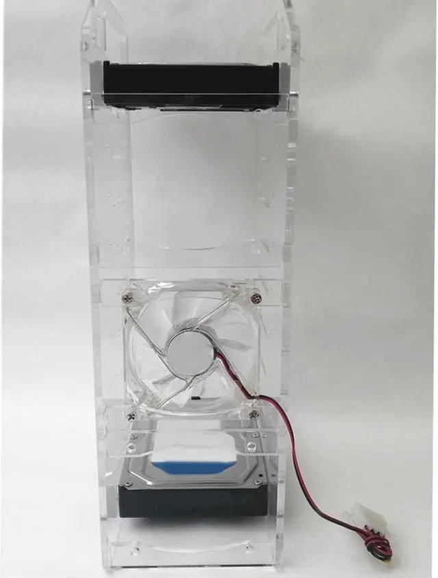 Alt view image 2 of 5 - 3.5in Hard Drive Cage, DIY Acrylic Hard Drive Mounting Bracket Kit, Transparent HDD Cage Tray, for 3.5inch HDD (10 Layers)