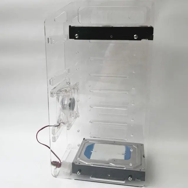 Alt view image 3 of 5 - 3.5in Hard Drive Cage, DIY Acrylic Hard Drive Mounting Bracket Kit, Transparent HDD Cage Tray, for 3.5inch HDD (10 Layers)