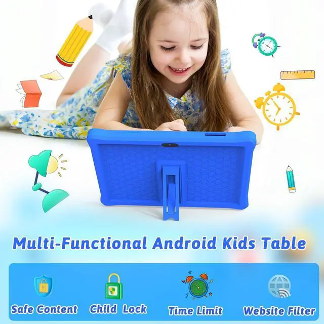 Alt view image 3 of 5 - Kids Tablet 10 inch Tablet Android 12 Tablet for Kids 4GB RAM 64GB ROM Tablets 10 inch IPS Touch Screen 1280x800, Iwawa & Parent Control kid Tablet WiFi Dual Camera, 6000mAh Battery Shockproof Case