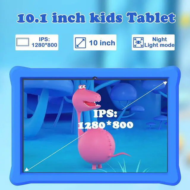 Alt view image 4 of 5 - Kids Tablet 10 inch Tablet Android 12 Tablet for Kids 4GB RAM 64GB ROM Tablets 10 inch IPS Touch Screen 1280x800, Iwawa & Parent Control kid Tablet WiFi Dual Camera, 6000mAh Battery Shockproof Case