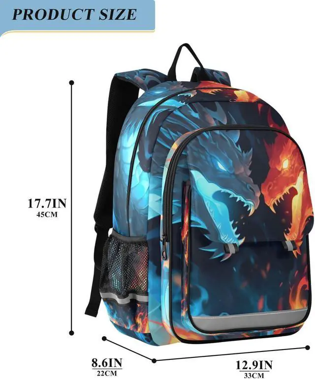 Alt view image 2 of 5 - ALAZA Ice & Fire Dragons Laptop Backpack Purse for Women Men Travel Bag Casual Daypack with Compartment & Multiple Pockets