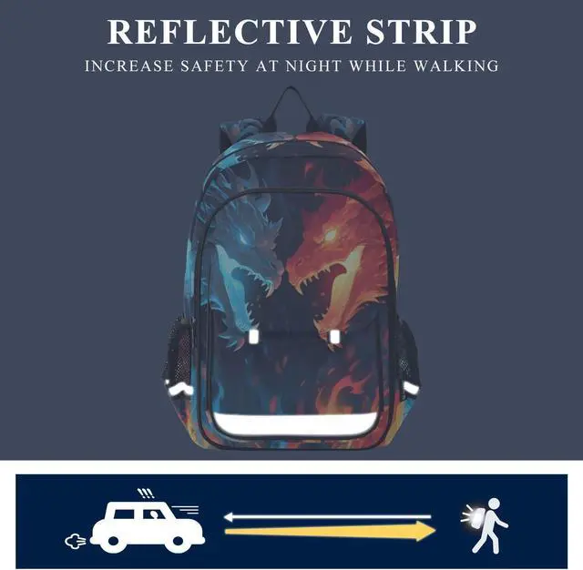 Alt view image 5 of 5 - ALAZA Ice & Fire Dragons Laptop Backpack Purse for Women Men Travel Bag Casual Daypack with Compartment & Multiple Pockets