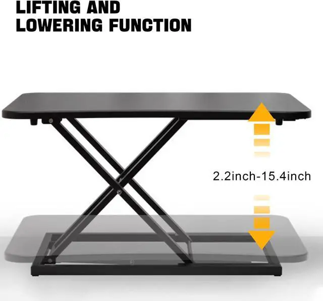 Alt view image 4 of 5 - akcky Small Single 28 inch Scissors Monitor Riser Height Adjustable Standing Desk Converter for Use in Laptops and Single Monitor Use in Home Offices (Silver)