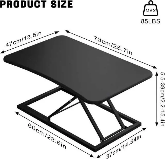 Alt view image 3 of 5 - akcky Small Single 28 inch Scissors Monitor Riser Height Adjustable Standing Desk Converter for Use in Laptops and Single Monitor Use in Home Offices (Silver)
