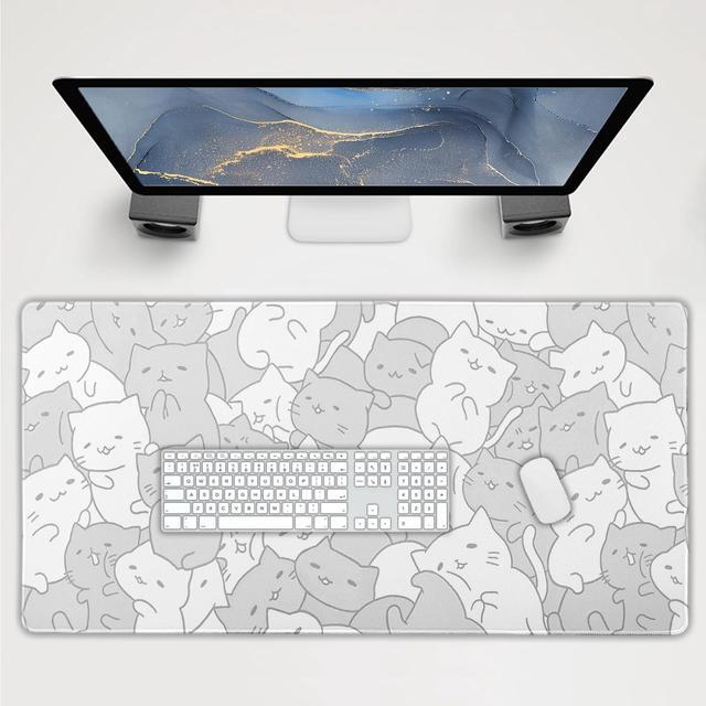 Main image of Kawaii Cats Gaming Mouse Pad Extended 3XL Cute Anime Kittens Japanese Big Large Desk Mat Non-Slip Rubber Base Stitched Edge Long Keyboard Mousepad for Computer Laptop,47.2x23.6 Inch, 120x60 CM