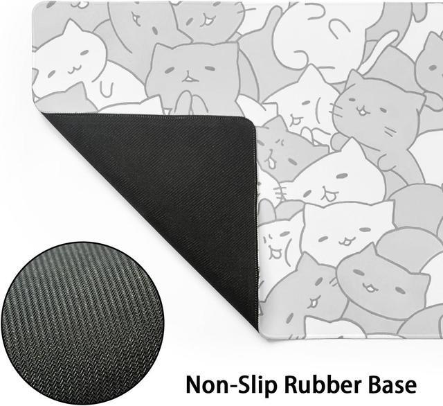 Alt view image 3 of 5 - Kawaii Cats Gaming Mouse Pad Extended 3XL Cute Anime Kittens Japanese Big Large Desk Mat Non-Slip Rubber Base Stitched Edge Long Keyboard Mousepad for Computer Laptop,47.2x23.6 Inch, 120x60 CM