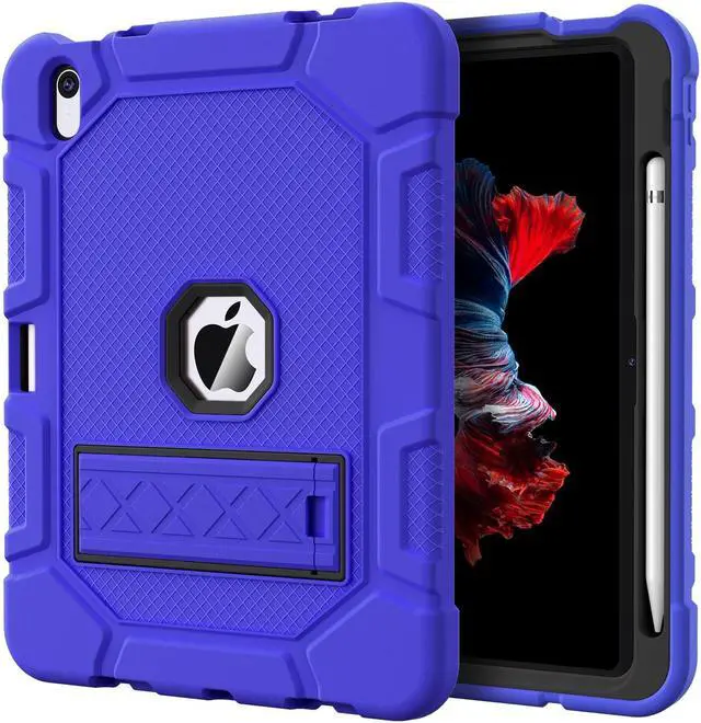 Main image of Azzsy Case for iPad 11-inch(A16) 2025/ iPad 10th Generation 10.9 Inch 2022, [Built-in Pencil Holder] Heavy Duty Shockproof Rugged Protective Case for iPad 11th/10th Generation, Blue