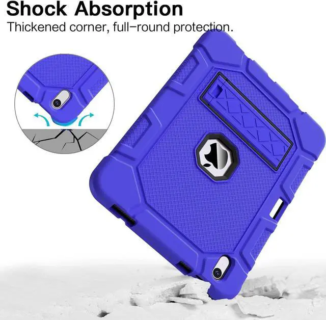 Alt view image 5 of 5 - Azzsy Case for iPad 11-inch(A16) 2025/ iPad 10th Generation 10.9 Inch 2022, [Built-in Pencil Holder] Heavy Duty Shockproof Rugged Protective Case for iPad 11th/10th Generation, Blue