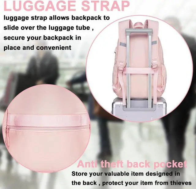 Alt view image 4 of 5 - Bluboon Backpack for Women 15.6 Inch Laptop Bookbag College School Backpack Girls Schoolbag Compartment Daypack for Business Travel