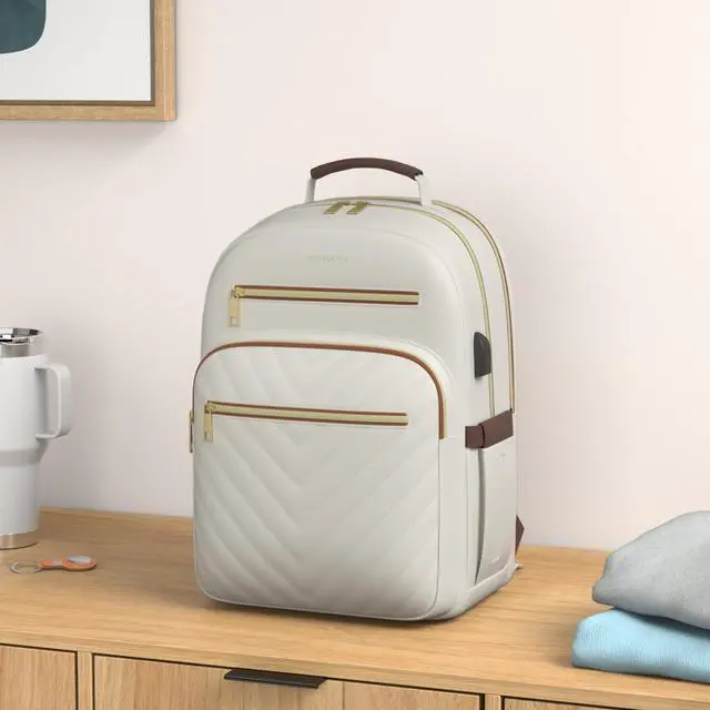 Alt view image 2 of 5 - BOSTANTEN 15.6 Inch Laptop Backpack for Women- College Teacher Computer Bag Travel Backpack Purse with USB Charging Port