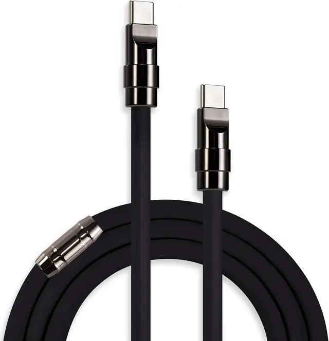 Main image of chubbycable Black Chubby - Special Black Samurai Edition Silicone Fast Charging USB-C Cable Phones Tablets Type C Charger Cord Durable Power Bank Cable, Black Plus, Type C to Type C, 4.9FT