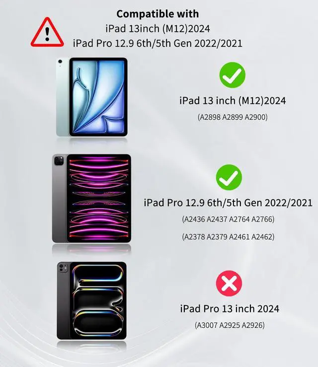 Alt view image 2 of 5 - COO for iPad Air 13 Inch M2 2024 Case Keyboard, Keyboard Case for iPad Pro 12.9 inch 5/6th Gen Case with Pencil Holder - Wireless Detachable Backlit Keyboard with Auto Sleep/Wake