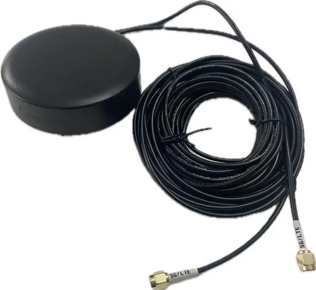 Alt view image 4 of 5 - CompuPort 5G Cellular Omni-Directional Magnetic/Adhesive Mount Puck Antenna with Dual-Diversity 13' SMA Male Cable Designed for a Range of Cellular Applications, Including IoT Devices.